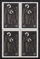 1953. SAAR. Benediktiner-Abtei Tholey 30 + 10 Fr. NEVER Hinged 4-BLOCK.  (Michel 347) - JF544490 - Ungebraucht