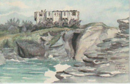 BELLE - ILE  (56 )    LEFORT DE SARARDT  -LE  PALAIS   - AQUARELLE DE  G. MUSCH    -C P M    ( 24 / 4 / 120   ) - Belle Ile En Mer