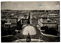 1.7.3 ITALY, ROME, PIAZZA VENEZIA, 1952, REAL PHOTO, PANORAMIC VIEW POSTCARD - Tarjetas Panorámicas