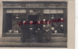 02- HIRSON - RARE CARTE PHOTO MLLE CAGNIART - MODES CHAPEAUX CHAPELLERIE -MLLE LEBOUTET MODISTE - Hirson