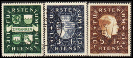 1939. LIECHTENSTEIN. 2 + 3 + 5 FRANKEN Franz Josef II And Coat Of Arms.   (MICHEL 183-185) - JF544588 - Gebruikt