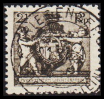 1921. LIECHTENSTEIN. Landeswappen Mit Putten. 2½ Rp. Perf 12½.  LUXUS CANCEL.  (Michel 46B) - JF544589 - Used Stamps