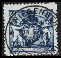 1921. LIECHTENSTEIN. Landeswappen Mit Putten. 7½ Rp. Perf 12½.  LUXUS CANCEL.  (Michel 49B) - JF544593 - Usati