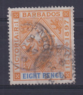 Barbados: 1897/98   Diamond Jubilee    SG122    8d   [white Paper]    Used  - Barbados (...-1966)