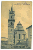 RO 77 - 22475 BISTRITA, Evanghelical Church, Market, Romania - Old Postcard - Used - 1918 - Rumania