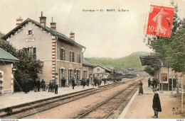 19. CPA - BORT -  La Gare - Voyageurs Sur Les Quais - Wagons - Colorisée - 1907 - - Sonstige & Ohne Zuordnung