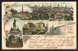 Lithographie Essen, Panorama, Krupps Gusstahlfabrik Und Krupps Villa Hügel  - Essen