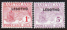 1966. LESOTHO. POSTAGE DUE, Complete Set With 2 Stamps From BASUTOLAND Overprinted LESO... (Michel Porto 1-2) - JF544649 - Lesotho (1966-...)