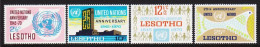 1970. LESOTHO. UNITED NATIONS, Complete Set With 4 Stamps. Never Hinged.  (Michel 82-85) - JF544656 - Lesotho (1966-...)