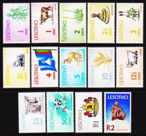 1971. LESOTHO. Country Motives And Products, Complete Set With 14 Stamps. Never Hinged.  (Michel 91-104) - JF544658 - Lesotho (1966-...)