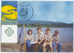 MAX 58 - 283 SCOUT, Stamp With Vignette, Very RARE, Romania - Maximum Card - 2000 - Tarjetas – Máximo