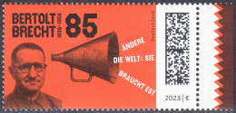 !a! GERMANY 2023 Mi. 3749 MNH SINGLE W/ Right Margin (a) - Bertold Brecht, Dramatist - Unused Stamps