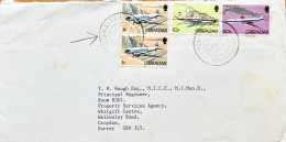 GIBRALTAR 1987, COVER E., USED TO ENGLAND DIFFERENT AIR PLANE 4 STAMP - Gibraltar