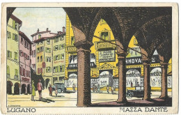 LUGANO Künstler-AK Liesering, Piazza Dante 1930 - Lugano