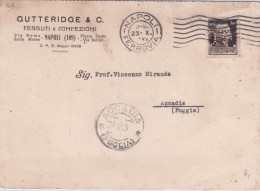1937 Cartolina Da Napoli Affrancata Con 30c Imperiale PERFIN Perforato GC  Gutteridge & C   Raro - Marcophilia
