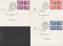 1941. DANMARK. VITUS BERING Complete Set In 4blocks On 3 FDC Cancelled HORSENS 27.11.41.  (Michel 266-268) - JF544732 - FDC