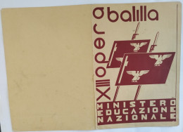 Bp150 Pagella Fascista Regno D'italia Opera Balilla Perano Chieti - Diplômes & Bulletins Scolaires