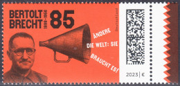 !a! GERMANY 2023 Mi. 3749 MNH SINGLE W/ Right Margin (b) - Bertold Brecht, Dramatist - Nuovi