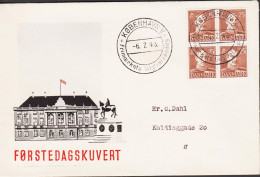 1943. DANMARK. CHRISTIAN X 25 ØRE In 4block On FDC KØBENHAVN 6.7.43. Fine Cachet P. FALKENBER... (Michel 272) - JF544740 - FDC