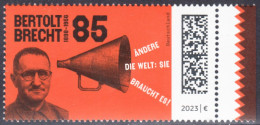 !a! GERMANY 2023 Mi. 3749 MNH SINGLE W/ Right Margin (c) - Bertold Brecht, Dramatist - Nuovi