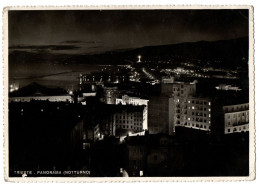 1.7.5 ITALY, TRIESTE, 1919, REAL PHOTO, NIGHT LIGHTS, PANORAMIC VIEW POSTCARD - Trieste (Triest)