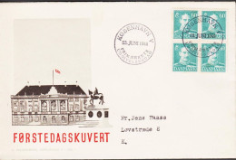 1944. DANMARK. CHRISTIAN X 60 ØRE In 4block On FDC KØBENHAVN 23. JUNI 1944. Fine Cachet With ... (Michel 277) - JF544752 - FDC