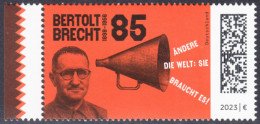 !a! GERMANY 2023 Mi. 3749 MNH SINGLE W/ Left Margin (b) - Bertold Brecht, Dramatist - Neufs