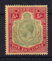 Bermuda: 1918/22   KGV    SG53d    5/-  Green & Carmine-red/pale Yellow     MH - Bermudas