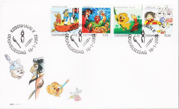 2002. DANMARK. Comics For Children Complete Set On FDC 16.1.2002.  (Michel 1299-1302) - JF544770 - Briefe U. Dokumente