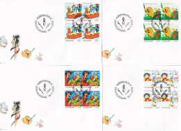 2002. DANMARK. Comics For Children Complete Set In 4blocks On FDC 16.1.2002.  (Michel 1299-1302) - JF544771 - Covers & Documents