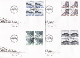 2002. DANMARK. LANDSCAPES Complete Set In 4blocks On FDC 15.5.2002.  (Michel 1306-1309) - JF544779 - Covers & Documents