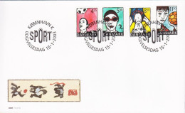 2003. DANMARK. SPORT Complete Set On FDC 15.1.2003.  (Michel 1331-1334) - JF544790 - Storia Postale