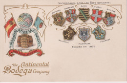BELGIUM - ADvertising THE CONTINENTAL BODEGA COMPANY. With Country Crests. Embossed & Undivided Rear - Werbepostkarten