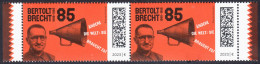 !a! GERMANY 2023 Mi. 3749 MNH Horiz.PAIR W/ Right & Left Margins - Bertold Brecht, Dramatist - Nuovi