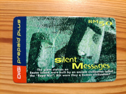 Prepaid Phonecard Malaysia, Digi - Easter Islands, Sculpture - Malesia