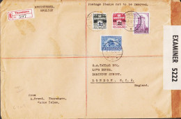 1943. FAROES. Provisional Issue. 20 Øre On 1 Øre And 50 Øre On 5 Øre On CENSORED REGISTERED ... (Michel 2+5+) - JF544819 - Isole Faroer