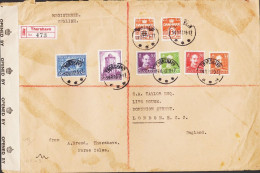 1943. FAROES. Provisional Issue. 60 Øre On 6 Øre On CENSORED REGISTERED Cover  Together With 1... (Michel 6+) - JF544820 - Islas Faeroes