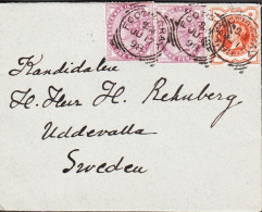 1898. ENGLAND. Fine Small Envelope To Uddevalla, Sweden With ONE HALFPENNY And 2 Ex ONE PENNY VICTORIA Can... - JF544825 - Other & Unclassified