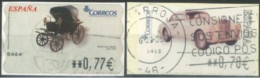 SPAIN- 2004/05, CARS STAMPS LABELS SET OF 2, DIFFERENT VALUES, USED. - Gebruikt
