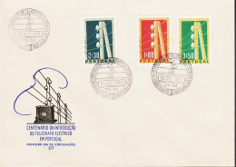 1955. PORTUGAL. TELEGRAFO. Complete Set With 3 Stamps On FDC.  (Michel 844-846) - JF544874 - FDC