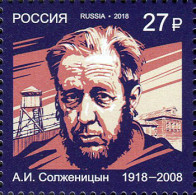 RUSSIA - 2018 -  STAMP MNH ** - Alexandr Solzhenitsyn (1918–2008), Writer - Ungebraucht