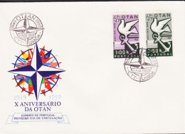 1960. PORTUGAL NATO Complete Set With 2 Stamps On FDC. (Michel 878-879) - JF544885 - FDC