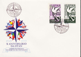 1960. PORTUGAL NATO Complete Set With 2 Stamps On FDC. (Michel 878-879) - JF544886 - FDC