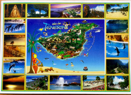 SPAIN 2003, POSTCARD, TINERIFE ISLAND DIFF VIEW, TOURISM, SPA, SEA BEACH, PEEL & STICK STAMP, USED TO UK, PLAYA-DE-LAS-A - Sonstige & Ohne Zuordnung