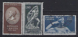 Italy 1957  Antonio Canova (o) Mi.988-990 - 1946-60: Usados