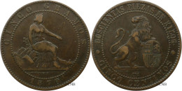 Espagne - Gouvernement Provisoire - 5 Centimos 1870 OM - TTB/XF45 - Mon5664 - Eerste Muntslagen