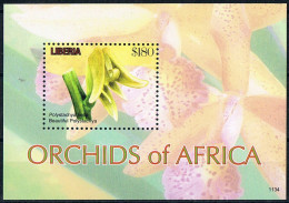 Bloc Sheet Fleurs Orchidées Flowers Orchids  Neuf  MNH **  Liberia 2011 - Orchidées