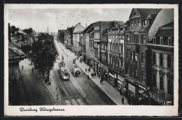 AK Duisburg, Partie In Der Königstrasse Mit Strassenbahn  - Duisburg