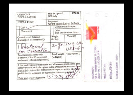 Indien / India: 'Barfreimachungs-Label [221001 Vārāṇasī, Hanuman Phathak], 2024' / 'Cash Payment Label', R-Brief - Cartas & Documentos