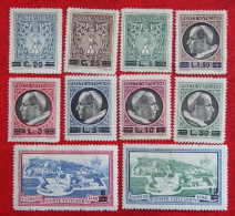 Paus Pius XII Pope OVERPRINT 1945 Mi 116-123 124-125 Yv 120-127 + Expresse Ongebruikt / MH * VATICANO VATICAN VATICAAN - Nuovi